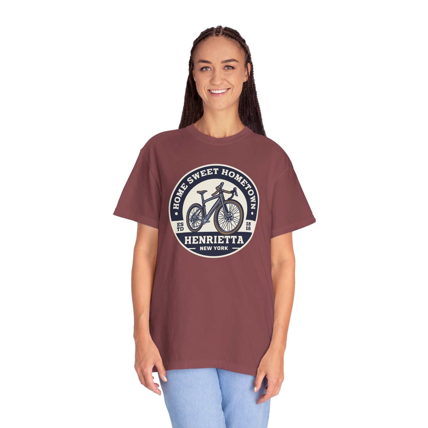 Womens Home Sweet Hometown Bicycle T-shirt