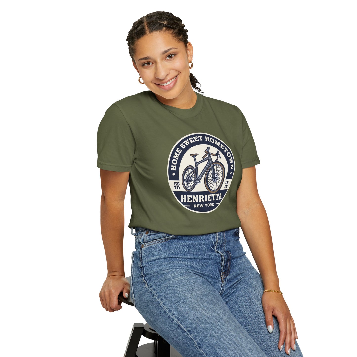 Womens Home Sweet Hometown Bicycle T-shirt