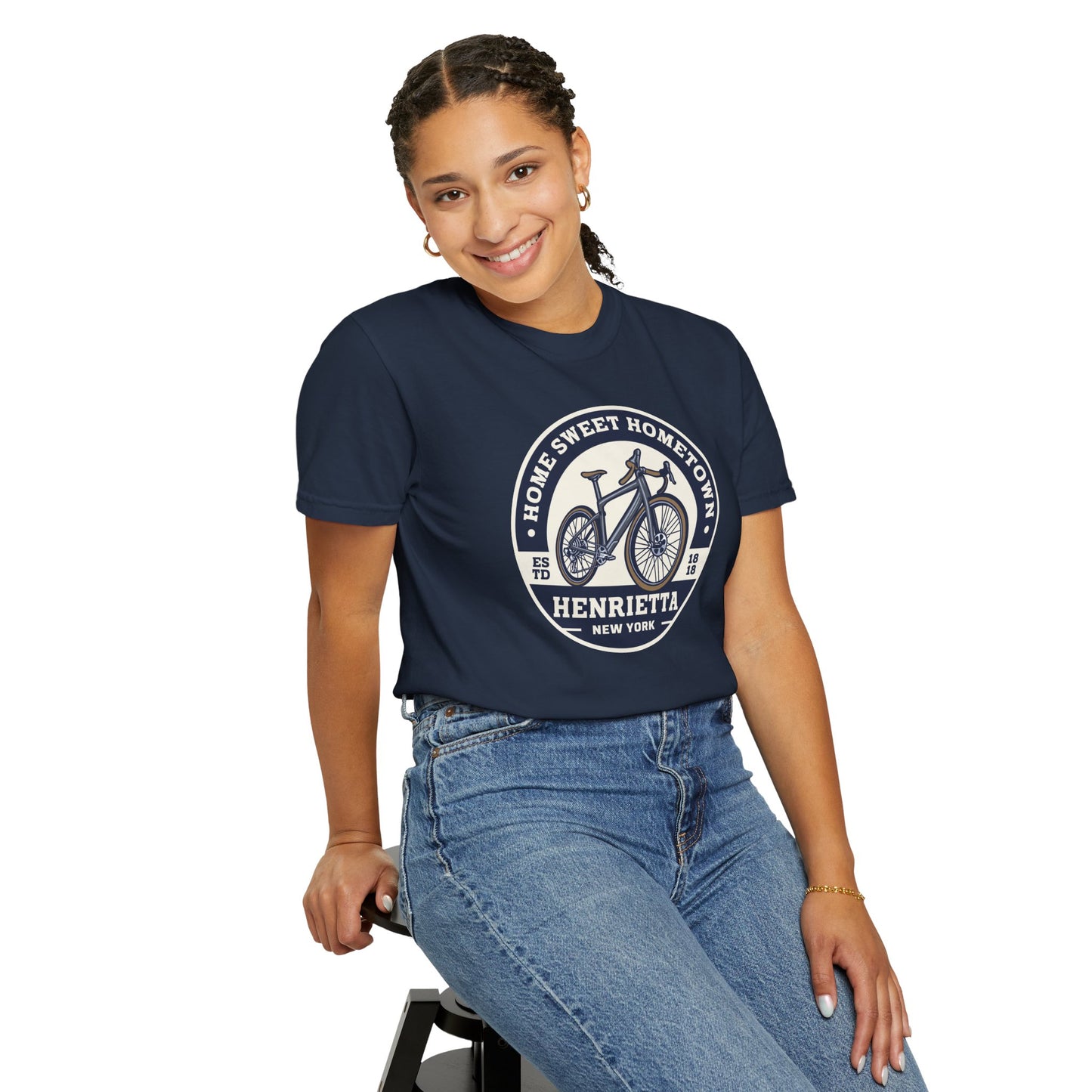 Womens Home Sweet Hometown Bicycle T-shirt
