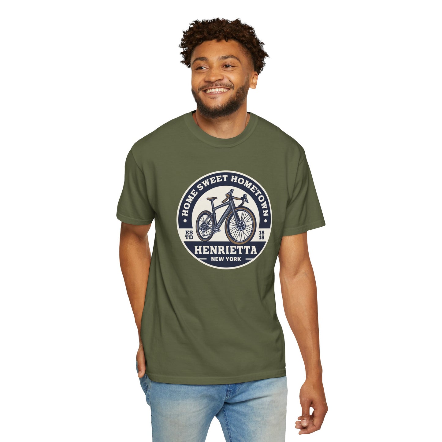 Mens Home Sweet Hometown Bicycle T-shirt