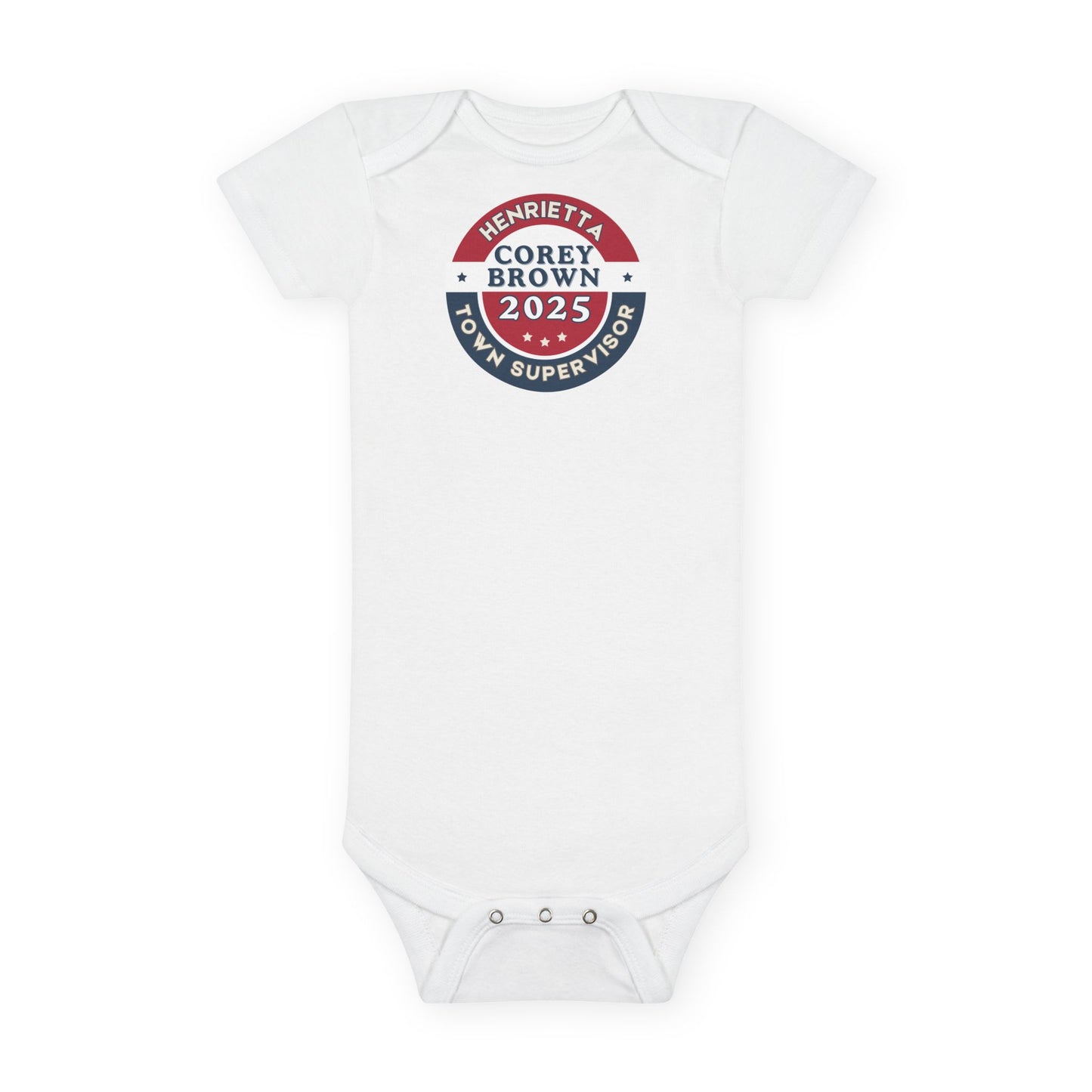 Organic Baby Onesie Vote for Corey Brown Town of Henrietta